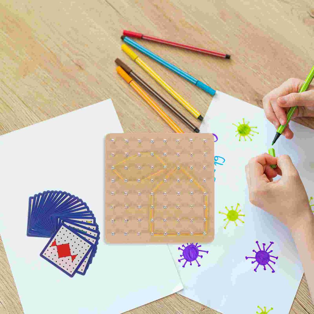 1 Set Wooden Graphic Learning Toy Kids Educational Toy Children Math Teaching Tool