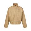 Unisex Harajuku Style Stand-up Collar Jacket - Versatile Solid Color Workwear for Spring/Autumn