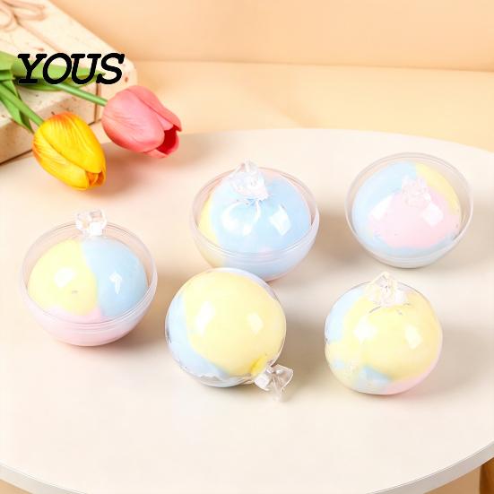 Sensory Fidget Toy Wax Cracking Ball Squeeze Toy, Rainbow Gradient Stress Calming Relief Crispy with Protective Cover, Party Favors Adult Reliever