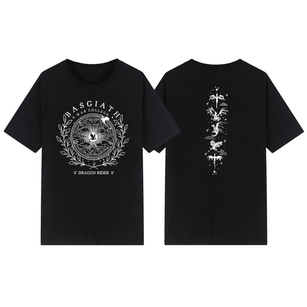 Basgiathská válečná akademie Oboustranné tričko Tričko Čtvrté křídlo Pánské Dámské Trička Krátký rukáv Ležérní Vintage Tričko Drak Unisex Tričko