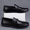 Fashion Summer New Men Casual Shoes Leather Mens Shoes Slip-on Dress Shoe High Quality Mens Punching Loafers Comfy Business Formal Shoes