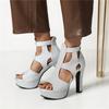 Mode Mode Sommerschuhe für Frauen Sandalen High Heels Plattform Gladiator Stiefeletten Luxus Gold Silber Party Schuh Weibliche Große Größe