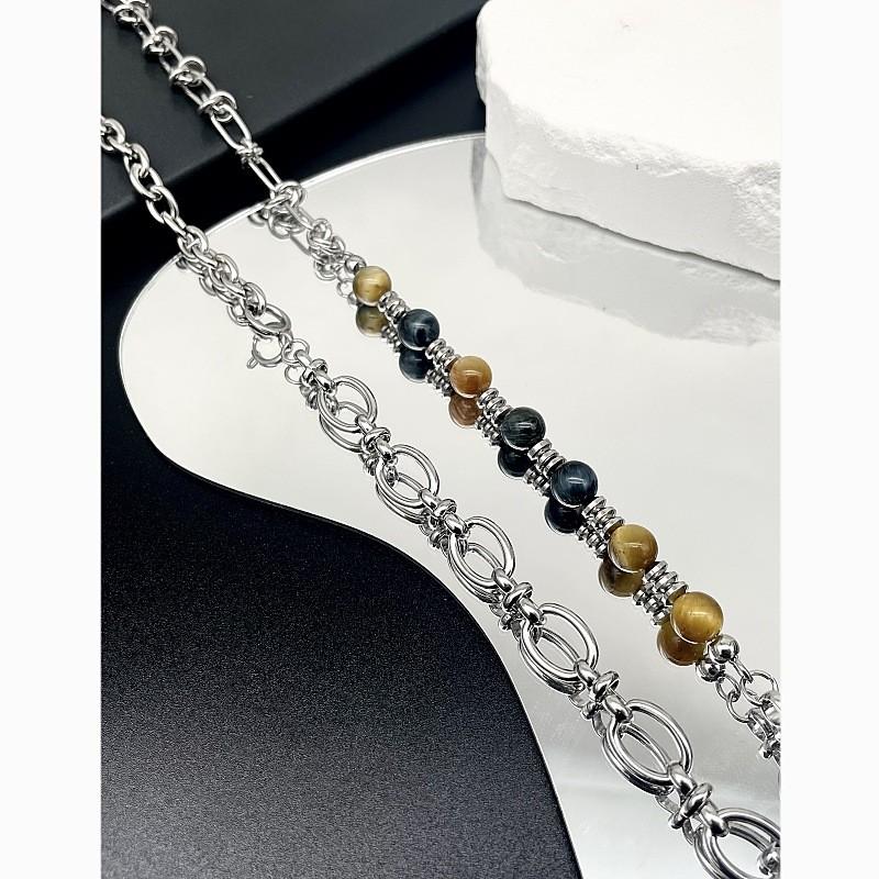 Elegant Stainless Steel Chain With Dreamy Stone Geometric Pendant For Daily Wear And Gift