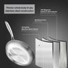 Frying Pan 410 Stainless Steel Fast Heat Conduction Uncoated Fry Pan for Quick Daily Meal Cooking