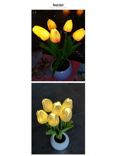 Dimmbares LED-Tulpen-Nachtlicht Blumenstrauß für Schlafzimmer-Dekoration