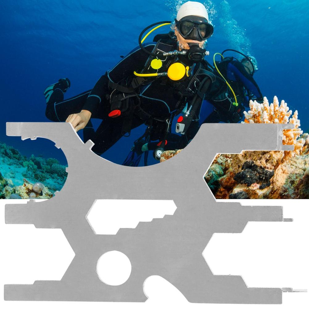 Edelstahl Unterwasser Multifunktionswerkzeug Tauchregler Set Kreditkarte Schraubendreher Set Tauchausrüstung