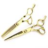 FZJ-38 Golden Bamboo Hairdressing Scissors Set: Straight, Serrated, Thinning for Salon.