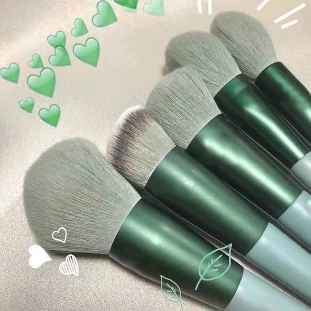 13PCS Makeup Brush Kit with Storage Bag For Foundation Loose Powder Blush Concealer Eyeshadow Eyebrow Cosmetics Brushes