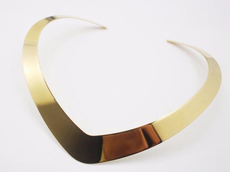 Fashion Jewelry Stainless Steel Necklaces V Shape Bib Collar Torques Necklaces Silver Color For Women Bohemian Short Necklace