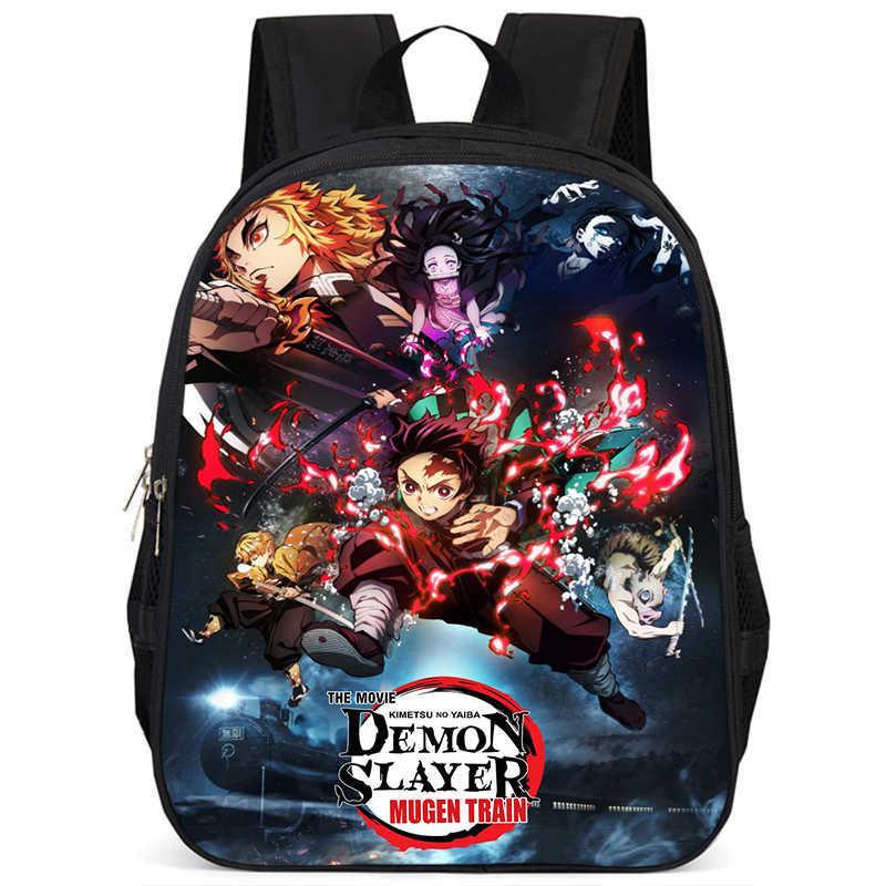 Trendy Demon Slayer Book Bag With Durable Oxford Fabric And Large Storage