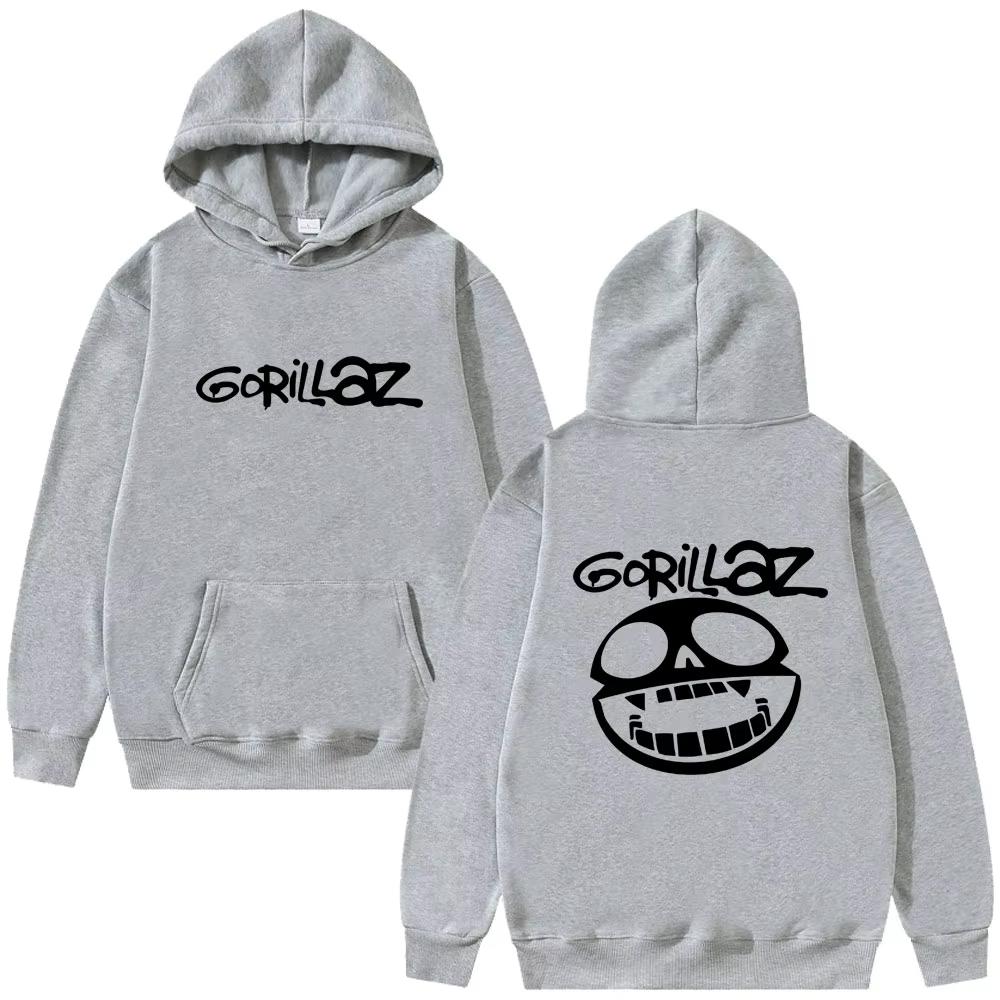 Mejor Banda de Rock Famosa Gorillaz Sudadera con Capucha Gráfica para Hombre Vintage Casual Sudadera con Capucha de Manga Larga Hombres Mujeres Moda Oversize
