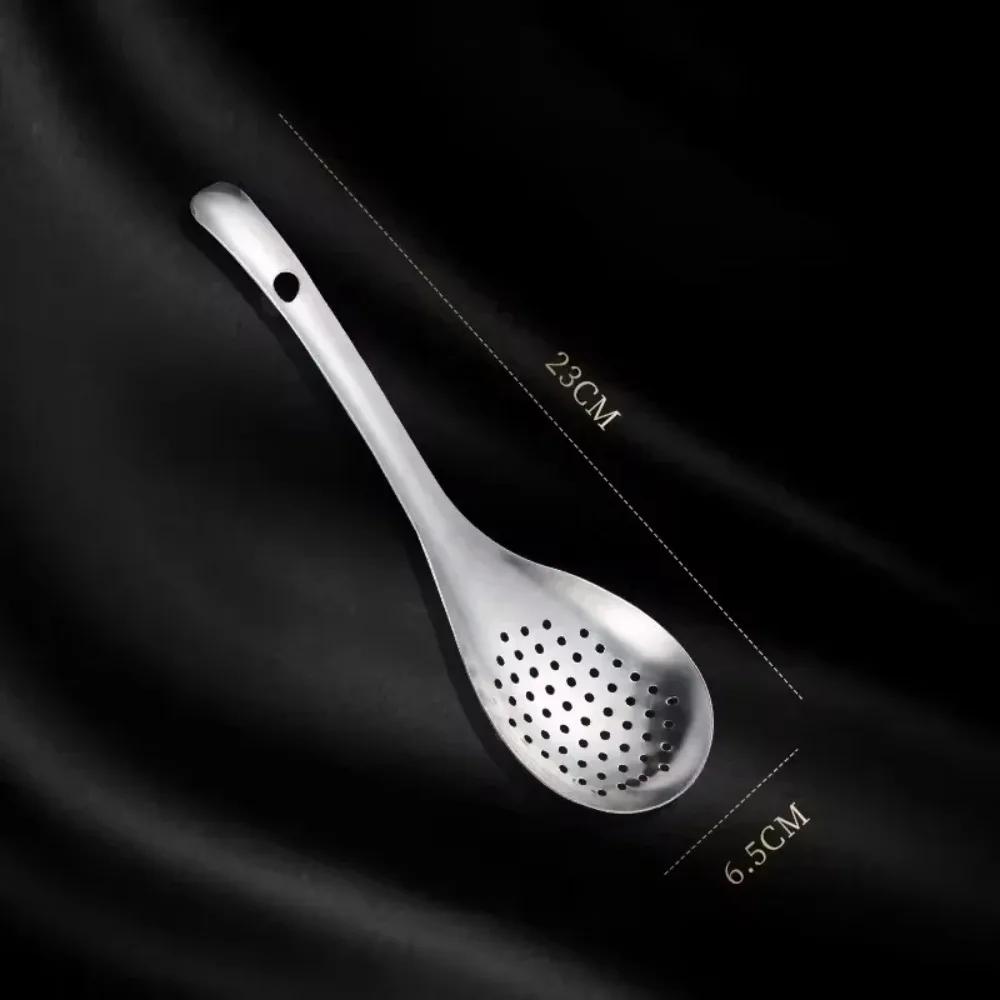 1 Förpackning Rostfritt Stål Durkslag Kökssil Sked Filter Sil Mat Skopa Perforerad Skimmer Durkslag Lätt att Rengöra