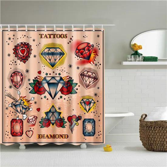 African Style Tribal Pattern Portrait Shower Curtains Fabric Waterproof Polyester For Bathroom Curtain With Hooks 180x180cm