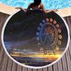Romantic Ferris Wheel Round Beach Towel,Microfiber Soft Circle Beach Blanket Quick Dry Sand Free Round Tapestry with Tassels