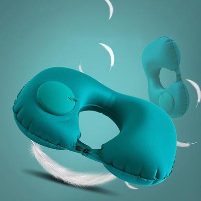 U-Shaped Inflatable Travel Pillow Portable Air Pillow Neck Support Cushion Comfortable Sleeping Pillow Press To Inflate Pillow