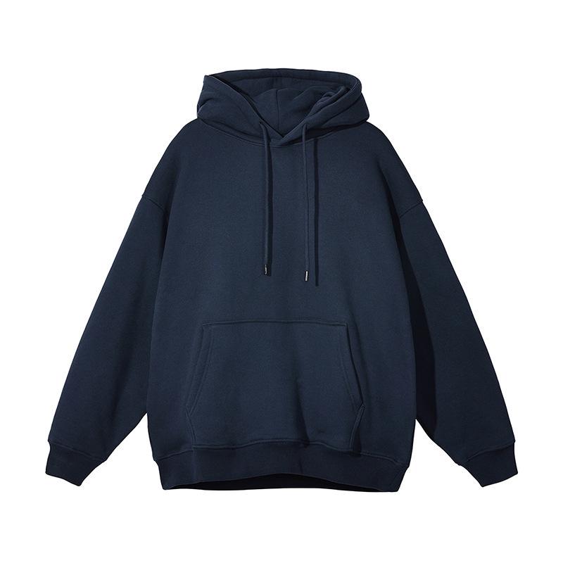 Unisex Heavyweight Hoodie: Solid Color American Street Style for Autumn/Winter