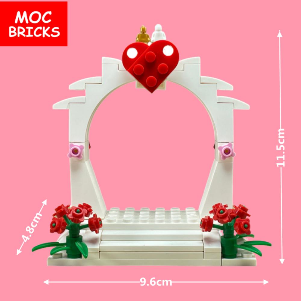 MOC Bricks Figure bracelet diamon bride groom Marriage Marry wedding Chain Constructing Blocks Assembled Children Friends Playthings Present