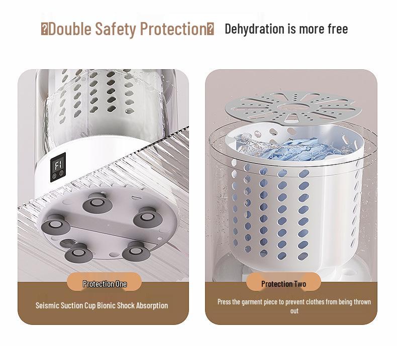 Compact Fully Automatic Washer-Dryer Combo with Blue Light Sterilization, Hand Wash Simulation for Underwear, Panties, and Socks, Large Capacity