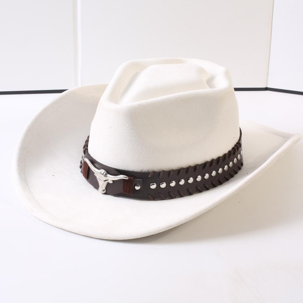 Popular European and American Classic Suede Western Cowboy Hats, Men's and Women's Retro Fashion Cowboy Hats
