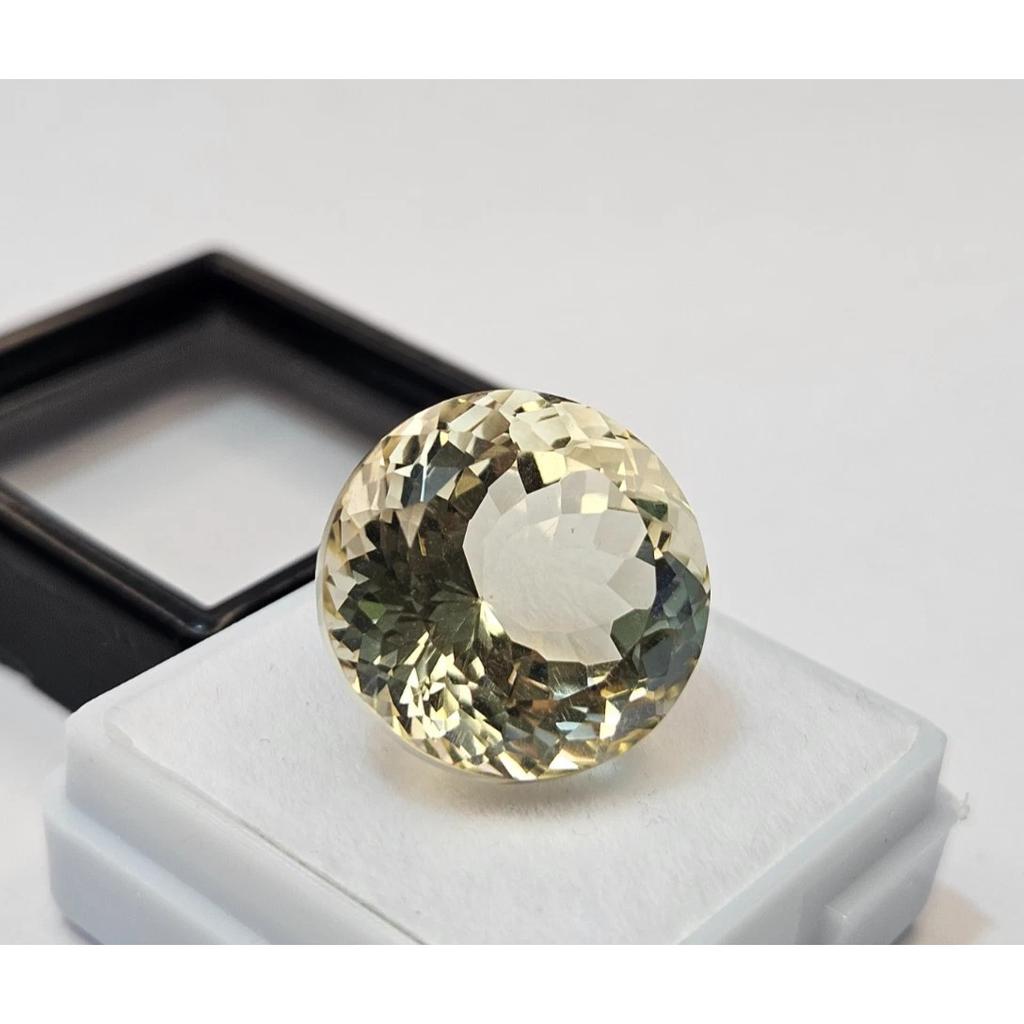 19+ Ct Light Yellow Sapphire Round Cut Beautiful Loose Gemstone