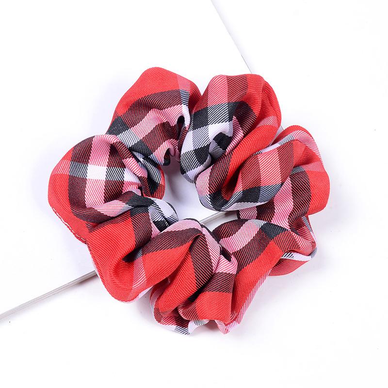 Fashion Woman Scrunchie Set Elastic Hair Band Vintage Plaid Headband Ponytail Band Girl Hair Accessories Hair Band HeadwearYF004