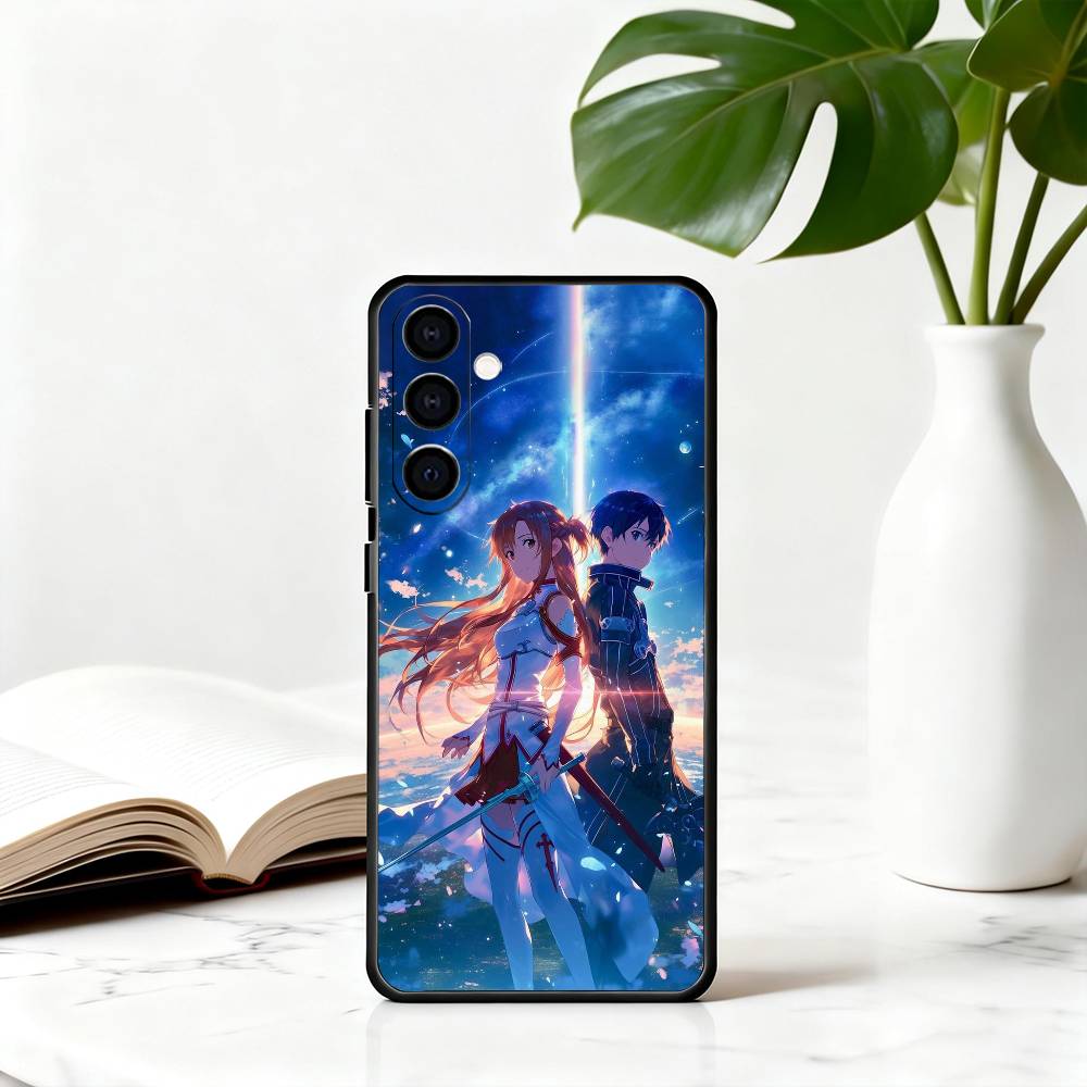 S-Sword Art O-Online-sao ANIME Phone Case For Samsung Galaxy A73,A72,A71,A70,A53,A52,A51,Soft Silicone Black Cover
