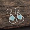 Aqua Chalcedony Silver Gemstone Jewelry, 925 Sterling Silver Earrings, Handmade Everyday Jewelry For Women