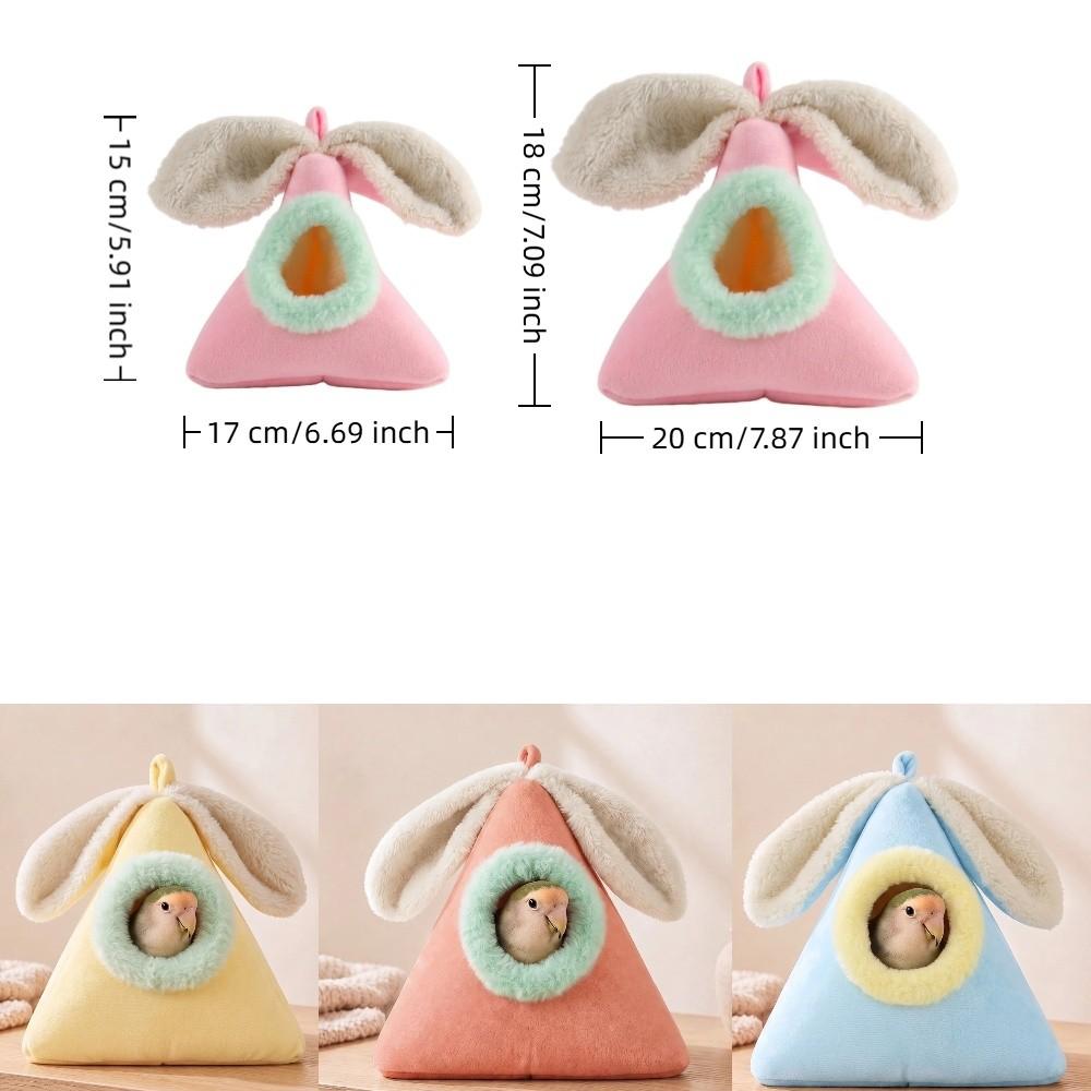 Triangle Rabbit Ears Bird Nest Soft Pet Cotton Sleeping Nest Creative Bird Hammock  Indoor Use