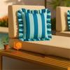 2 Piece Striped Pillow Cover Polyester Outdoor Decorative Throw Pillow Case With Invisible Zippers For Pool Garden