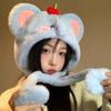 Korean Style Elephant Warm Hat Cartoon Plush Pullover Hats Sweet Fluffy Beanie Hat  Hiking