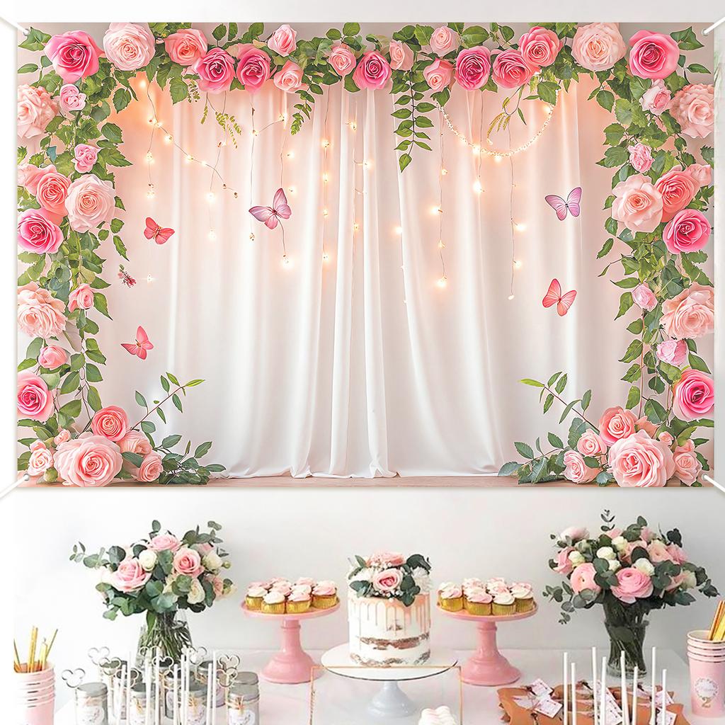 Butterfly Background Birthday Party Decor Kids Adult Wedding Valentine's Day Birthday Party Supplies Baby Shower Photo Backdrop