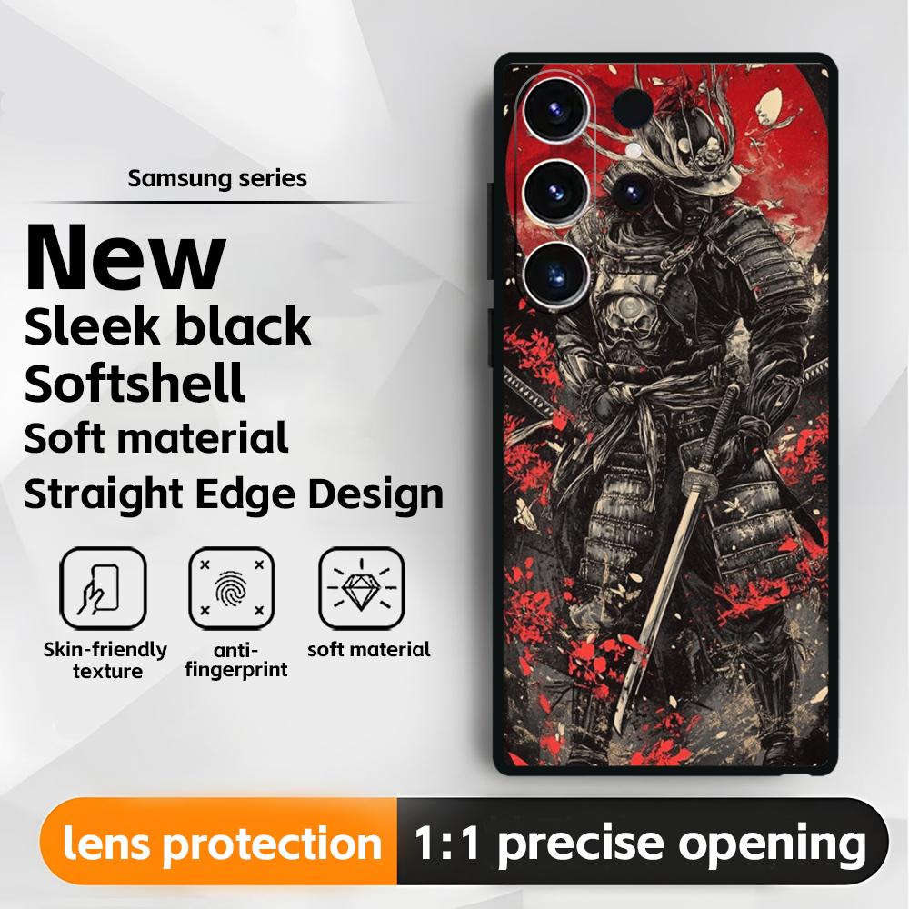 Japanese Bushido Samurai ghost  Phone Case For Samsung Galaxy S25 S24 S23 S22 S21 S20 Plus Ultra Note20 Soft Black