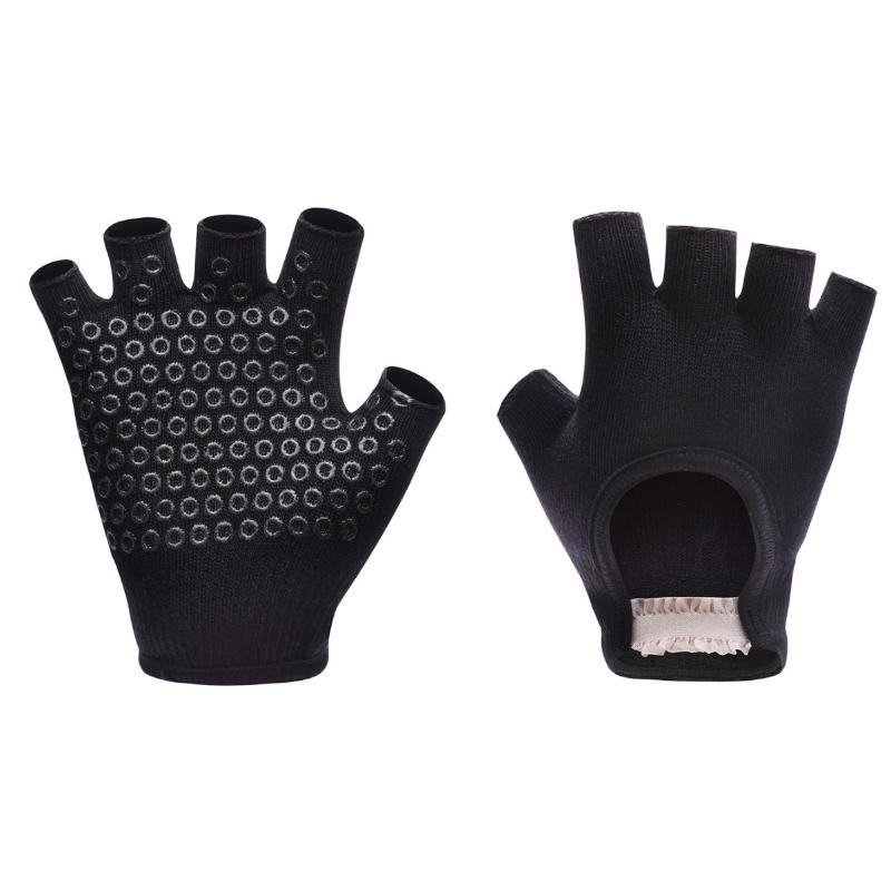 1Pair Half Finger Yoga Antislip Gloves Women'S Anti-Slip Exercise Half Finger Gloves Fitness Aerial Bike Sports Training Gloves