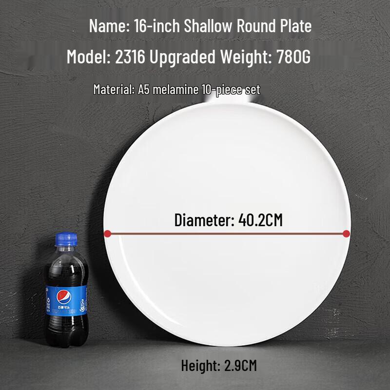 

Commercial White Melamine Round Dinner Plates (10-Pack)