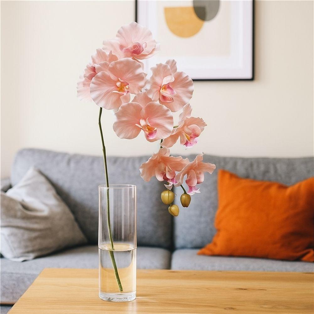 Orchidée Papillon Artificielle à 9 Têtes 98cm Orchidée Phalaenopsis en Soie Table de Fête