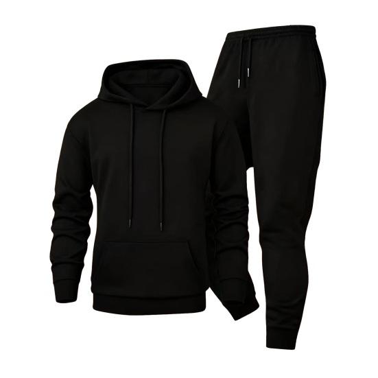 

Чоловічий костюм з капюшоном, набір з 2 предметів, світшот з довгим рукавом та спортивні штани-джогери, повсякденний спортивний костюм L
