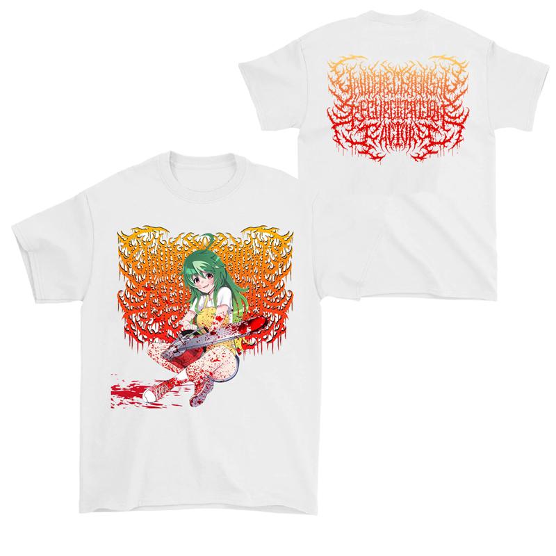 Yandere Chainsaw Factory Chainsaw Sauce Black Gold Dark Rock Anime Second Dimension Men's Short Pure Cotton Crew Neck T-Shirt