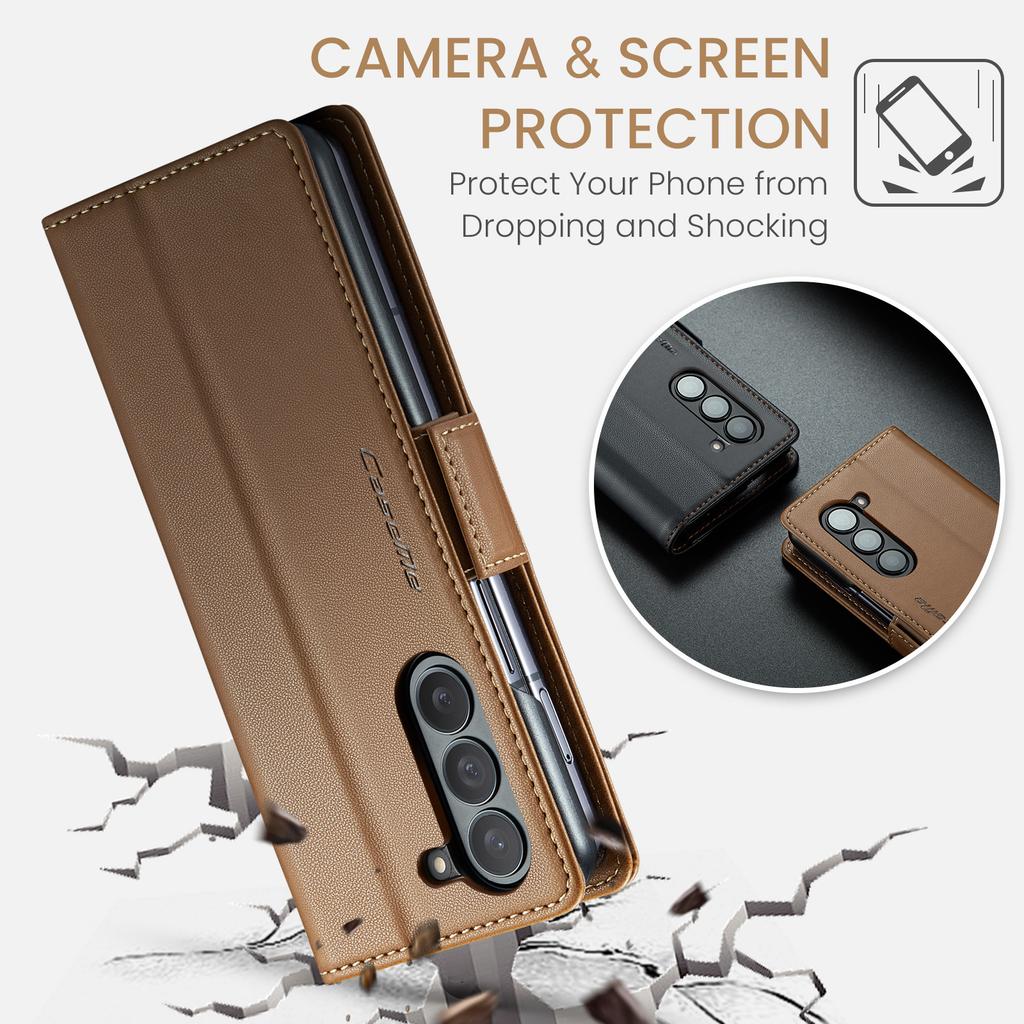 Compatible with Samsung Z Fold6 Phone Case, Z Fold8 Card Slot Protective Case, Anti-theft Phone Cover, Anti-drop