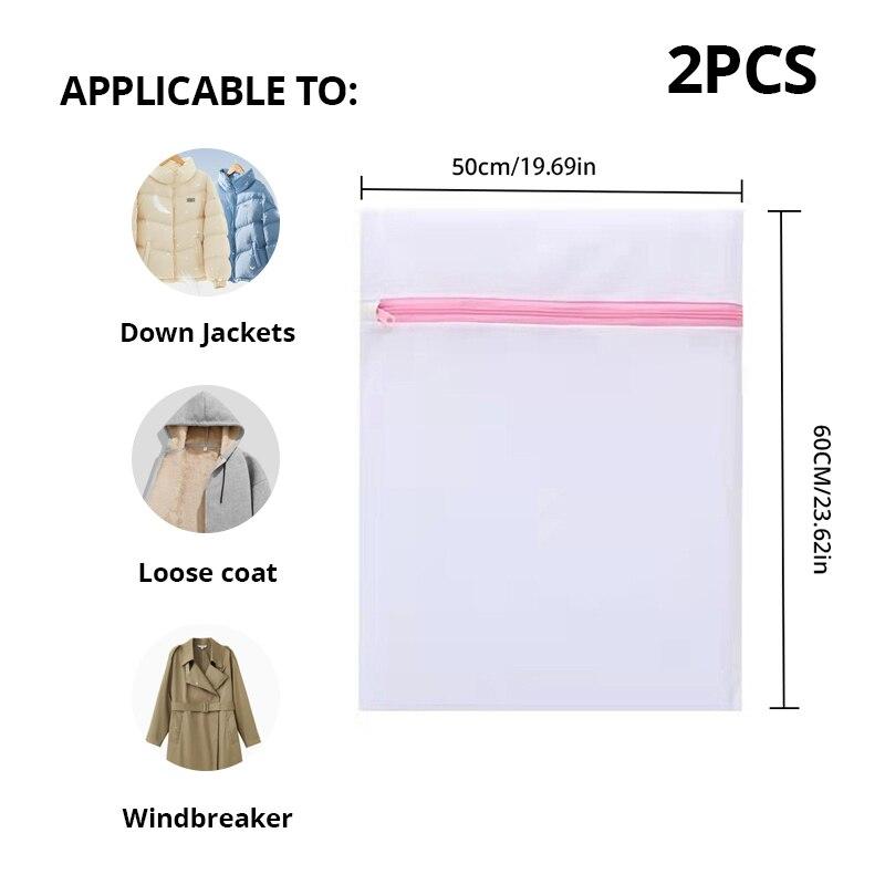 2 buc/7 buc 6 dimensiuni, transparent, cu fermoar, buzunar din plasă fină, reutilizabil, rezistent, pentru protecția rufelor mașinii de spălat rufe