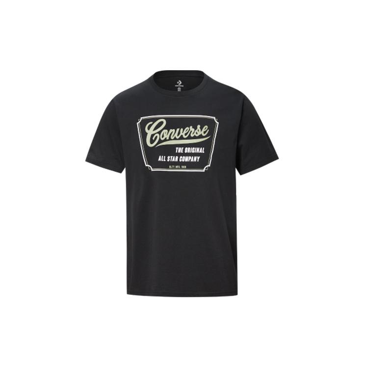 Men s Converse Alphabet Printing Short Sleeve Black 10018853-001 M