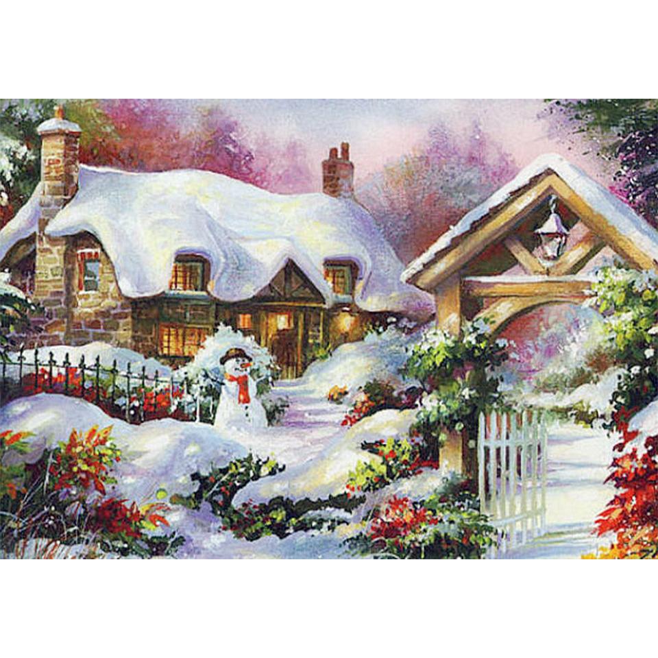 

5D DIY Зимний пейзаж алмазная живопись полная алмазная вышивка горный хрусталь мозаика картина набор для вышивки крестом украшение мебели Full Round 20x30CM