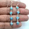 925 Sterlingsølv, Larimar øredobber, øredobber for kvinner, fødselsstensgave, Long Dangle, Sølvsmykker, forlovelsesgave