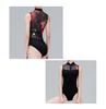 ProDance Black Floral Print Zippered High Neck Ballet Leotard PLHI006B Black Floral (XL (170), Print)