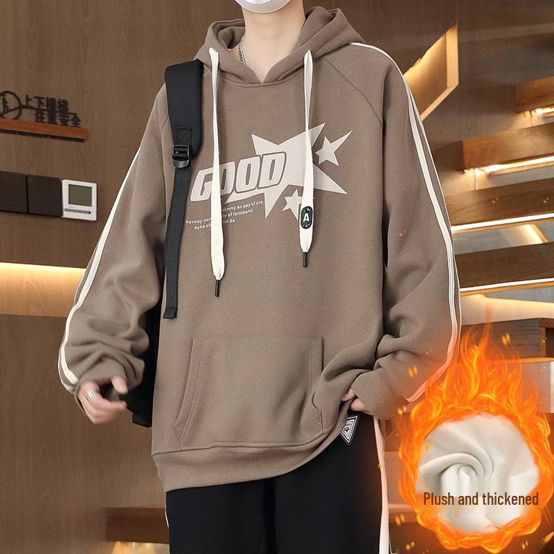 Autumn/Winter Teen Hoodie for Boys, Ages 12-16, Plus Velvet, Thick and Warm