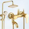 Bathroom Shower Faucet Bathtub Faucet Mixer Tap With Hand Shower Head Gold Shower Faucet Set Wall Mounted Black White
