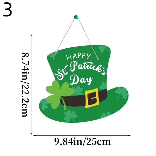 St. Patrick's Day Decorated Door Sign Hanging Decorations Irish Day Outdoor Porch Layout Listing