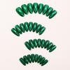Almond-Shaped 3D Cat's Eye Green Detachable Fake Nails
