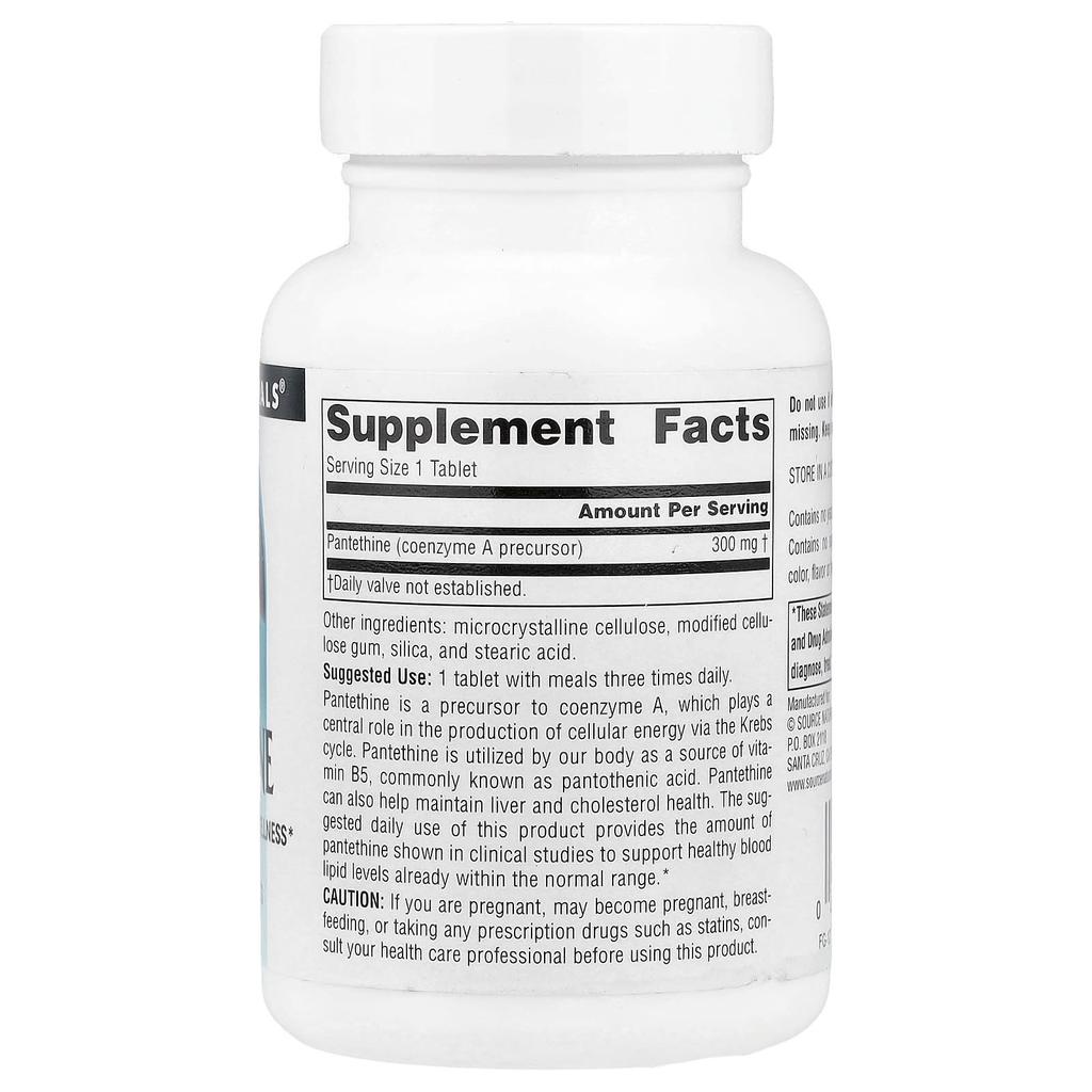 Pantetheine, 300 Mg, 90 Tablets