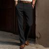 Pantalones de vestir rectos ajustados para hombre color gris claro