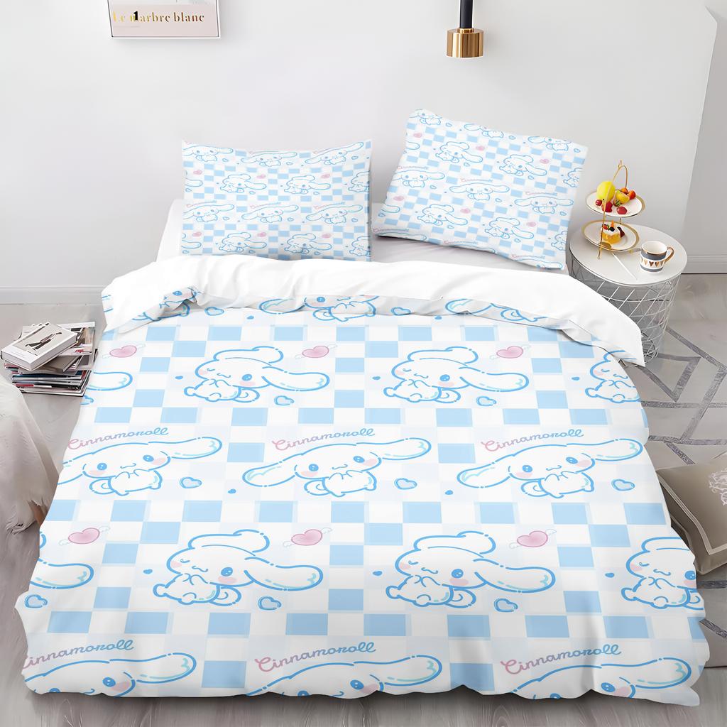 Cartoon Duvet Cover Cinnamoroll Home Pillowcase Set Adult Bedroom Children Comforter Bedding